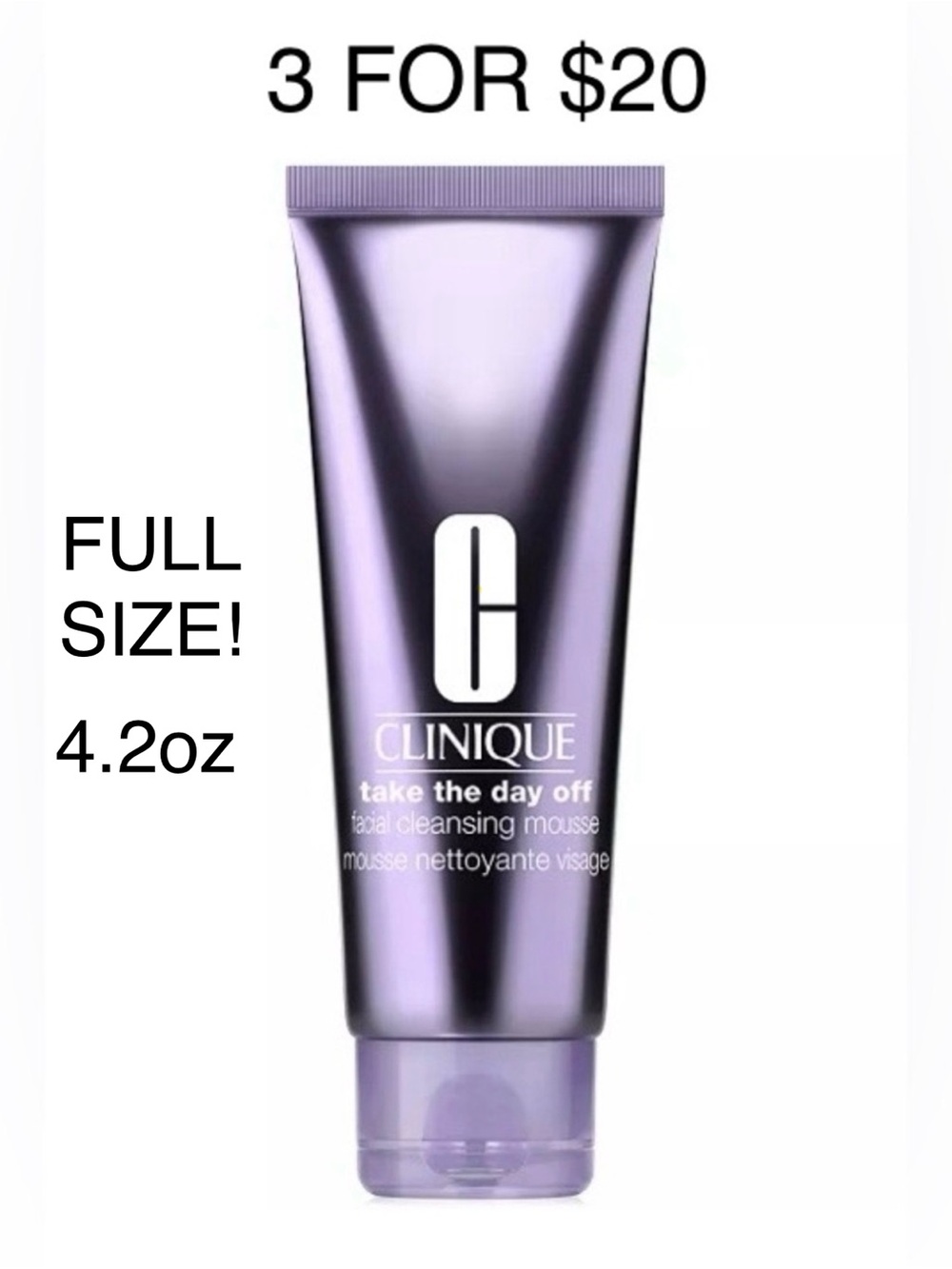 🌟 Clinique Take The Day Off Facial Cleansing Mousse Full Size 4.2oz NWT
